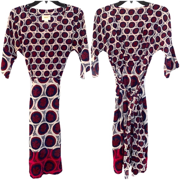 ANTHROPOLOGIE Maeve Silk Floral Geometric Dress Size 2 - Picture 12 of 13